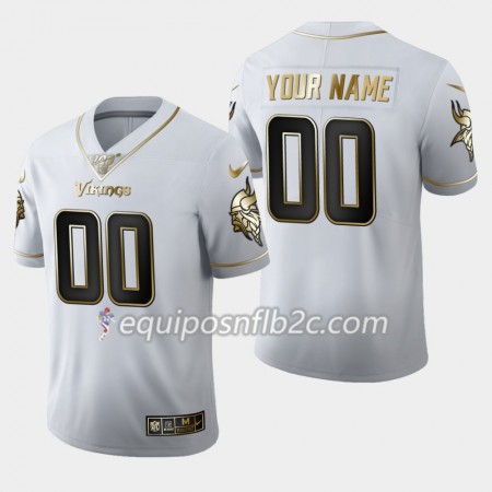 Camiseta Hombre NFL Minnesota Vikings Personalizar Nike Blanco Golden Edition 100th Camiseta Hombre NFL Minnesota Vikings Personalizar Nike Blanco Golden Edition 100th